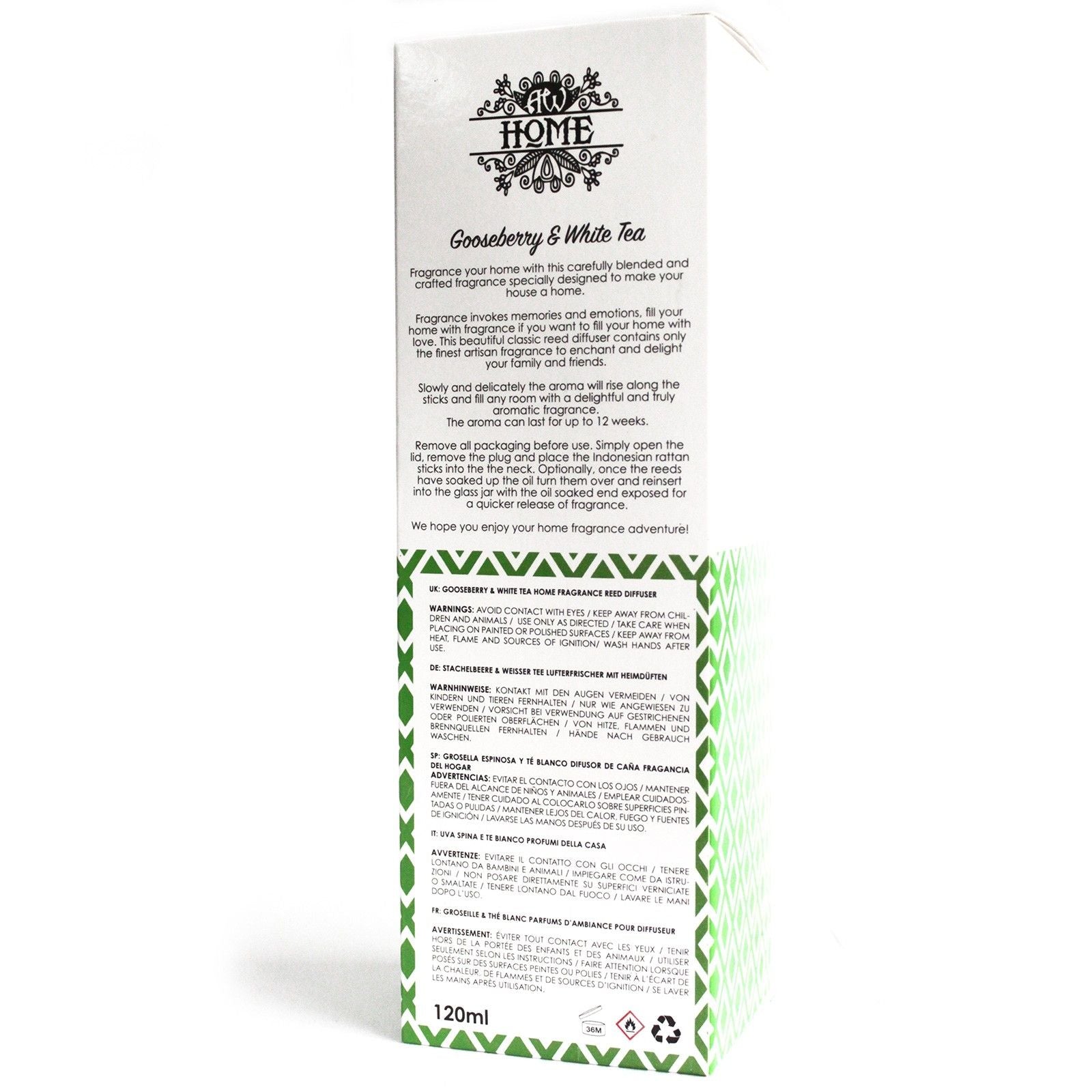 120ml Reed Diffuser - Gooseberry & White Tea product image