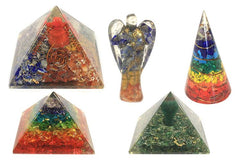 Orgonite Pyramid - Turqoise and Black Tourmaline - 70 mm product image 3