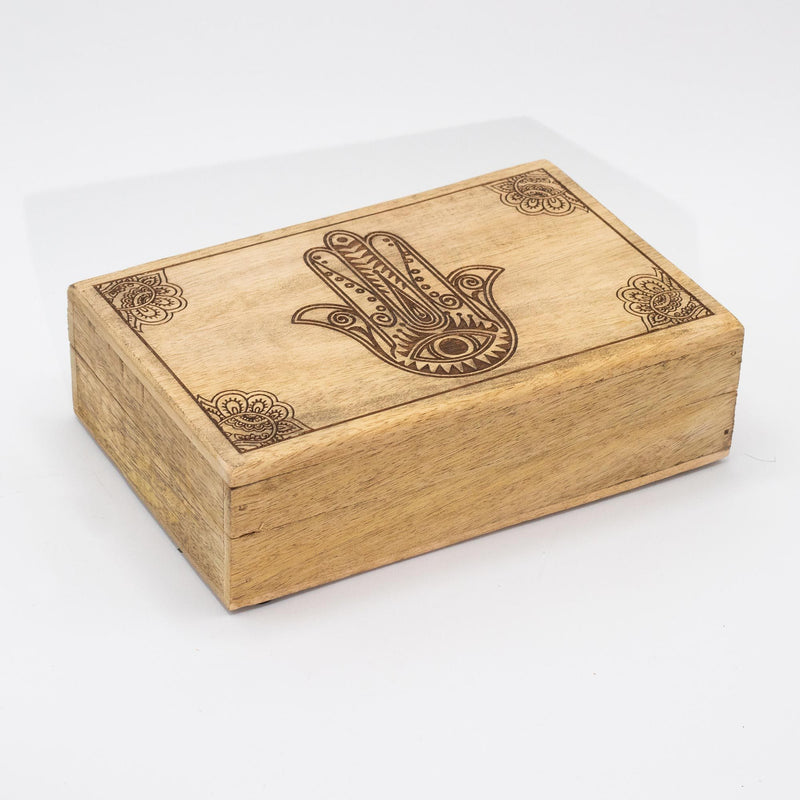 Big Rectangle Box 21.5x14x6.3cm - Hamsa Black Engraved product image