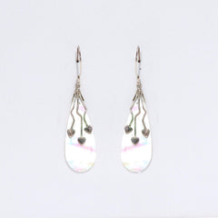 Shell & Silver Earrings - Three Hearts - MOP product image