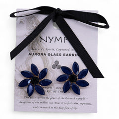 Royal Blue - Vintage Glass - Flowers - Earrings product image