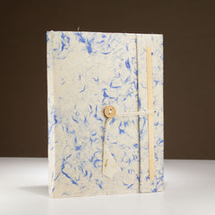 Lokta Mixed Blue Cotton Notebook – Large (21x15cm) – 45 Leaves – Includes Bookmark product image 2
