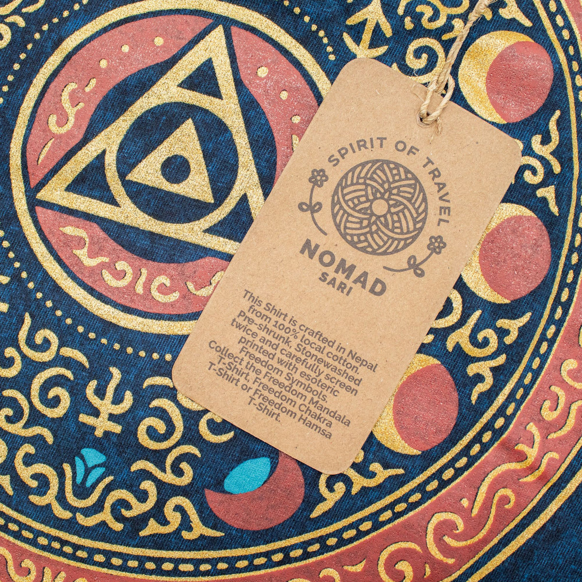Nomad Sari Stonewashed Cotton T-Shirt - Stay Wild Moon Child - Blue - Medium product image 2