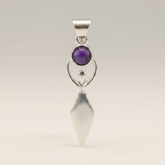 Indian Devotional Pendant - Silver Plated (45cm Cord)- Goddess Amethyst product image 5
