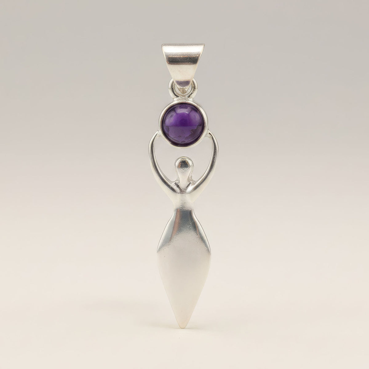 Indian Devotional Pendant - Silver Plated (45cm Cord)- Goddess Amethyst product image 5