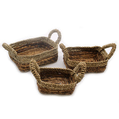 Banana Leaf & Seagrass Square Basket- Set of 3 product image 5