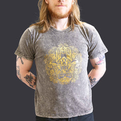 Nomad Sari Stonewashed Cotton T-Shirt – Hamsa – Dark Grey – Large product image