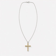 Indian Devotional Pendant - Silver Plated (45cm Chain)- Citrine Crucifix product image 5