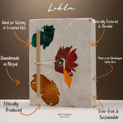 Med Lokta Button Lock Notebook (15x12cm) - 45 leafs - Crafted Real Himalayan Floral Design product image 2