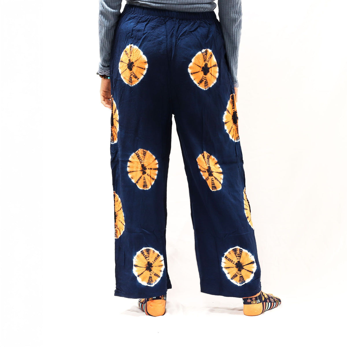 Japanese Style Lounge Pants - Blue & Orange - L product image 2