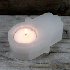 Selenite Hamsa Candle Holder product image 3