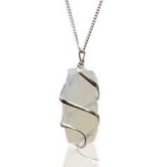 Cascade Wrapped Gemstone Necklace - Rough Opalite product image 4