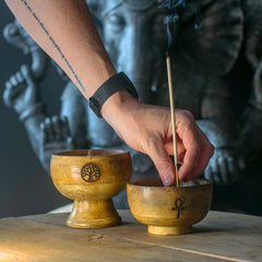 Lrg Ritual Bowl Incense Cone Holder 11x6.cm - Om product image 2