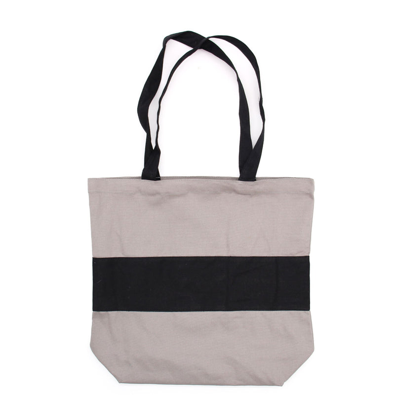 Two Tone Cotton Bag - 38x42x12cm - Grey & Black - 10oz product image