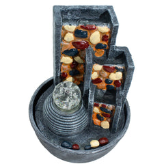 Pebble Wall Tabletop Water Feature with Crystal Ball (19x19x28cm) product image 2