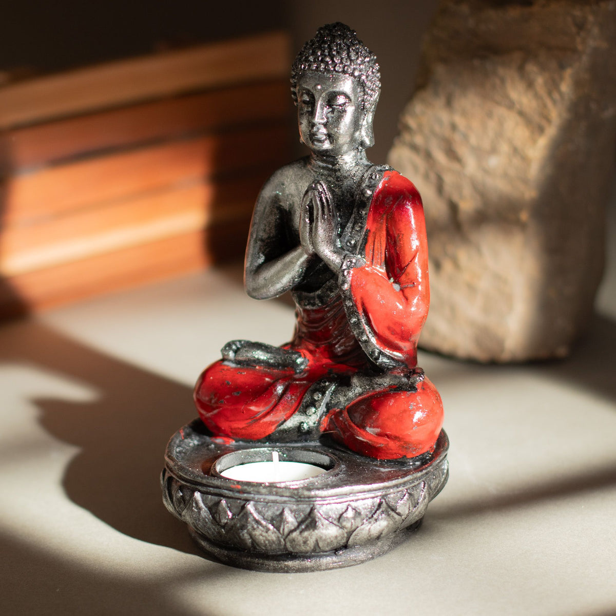 Buddha Candle Holder - Red - Medium product image 5