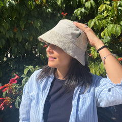 Patched Hemp & Cotton Boho Festival Hat - Natural product image 6