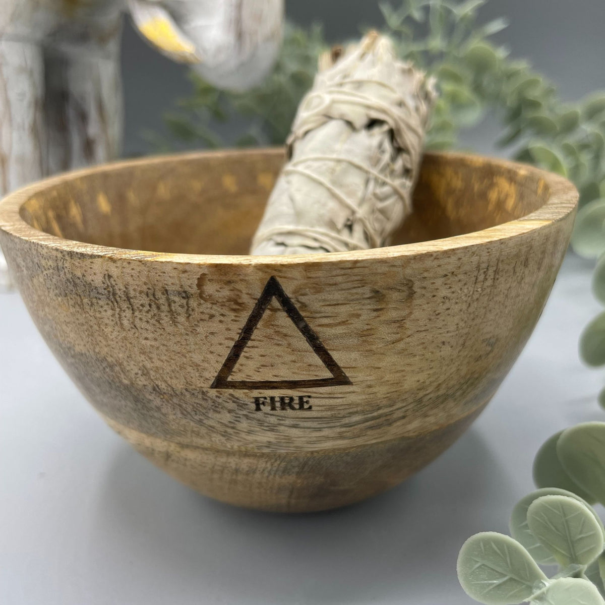 Wooden Smudge and Ritual Offerings Bowl - Four Elements - 11x7cm product image 4