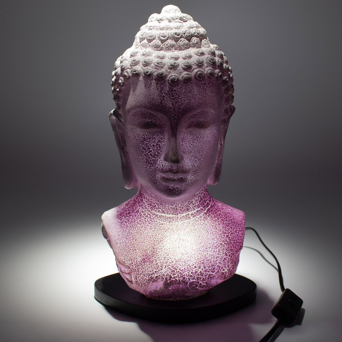 Buddha Bust Lamp Lavender Crackle - Oval Stand product image 3