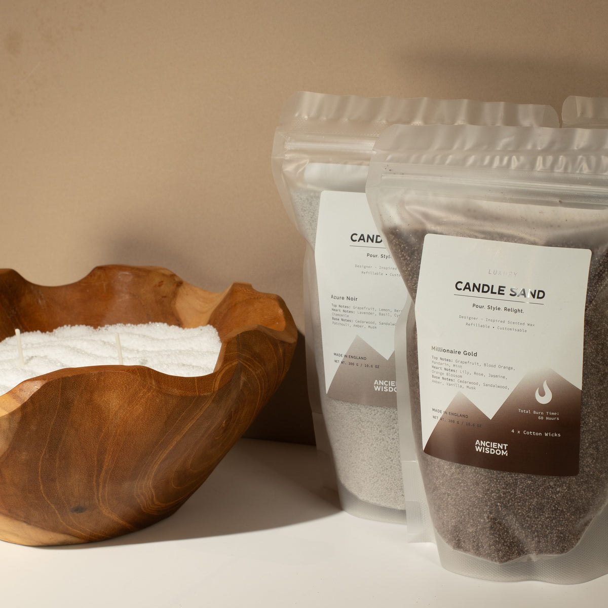 Fragranced Candle Sand - Black - Spirited - 300g - product image 4