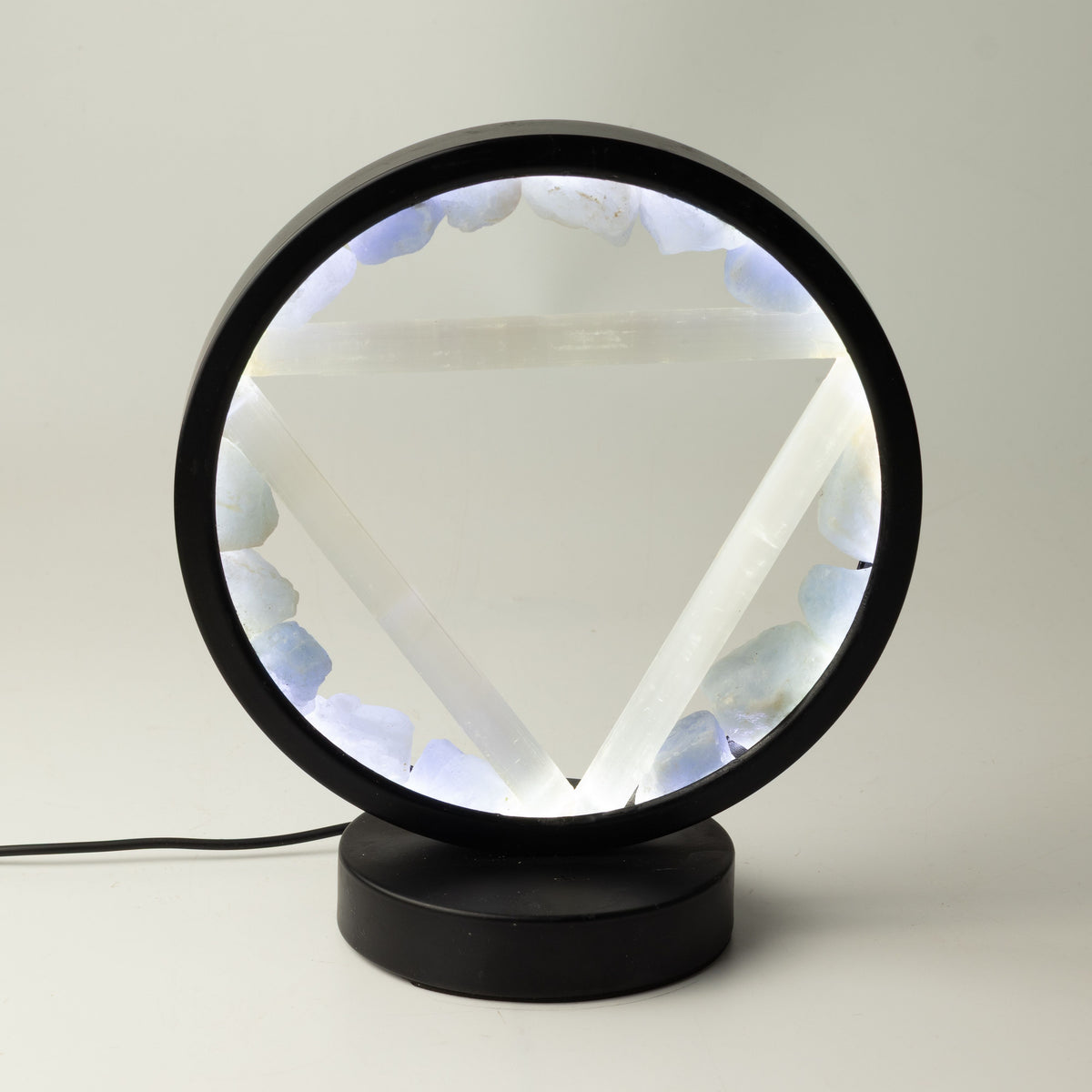 Gemstone Halo Lamp - Water - Aquamarine & Selenite – product view 3