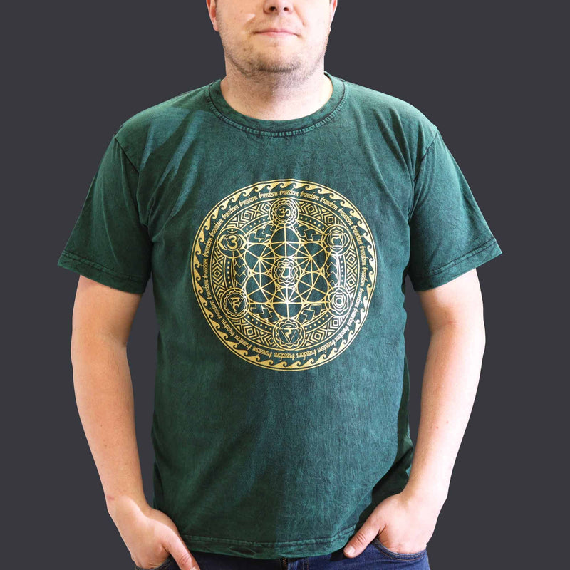 Nomad Sari Stonewashed Cotton T-Shirt – Chakra – Green – XL product image