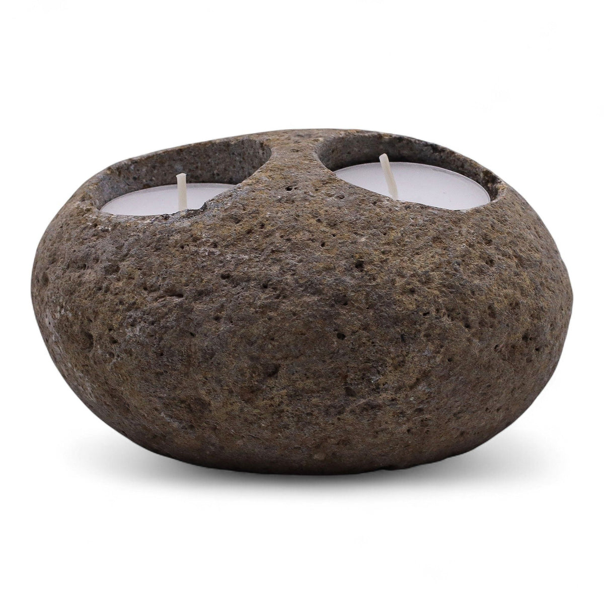 Natural Riverstone Candle Holder - Double Nightlight product image 3