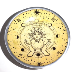 Triple Leg Enamelled Offering Plate - Hands & Sun product image 2