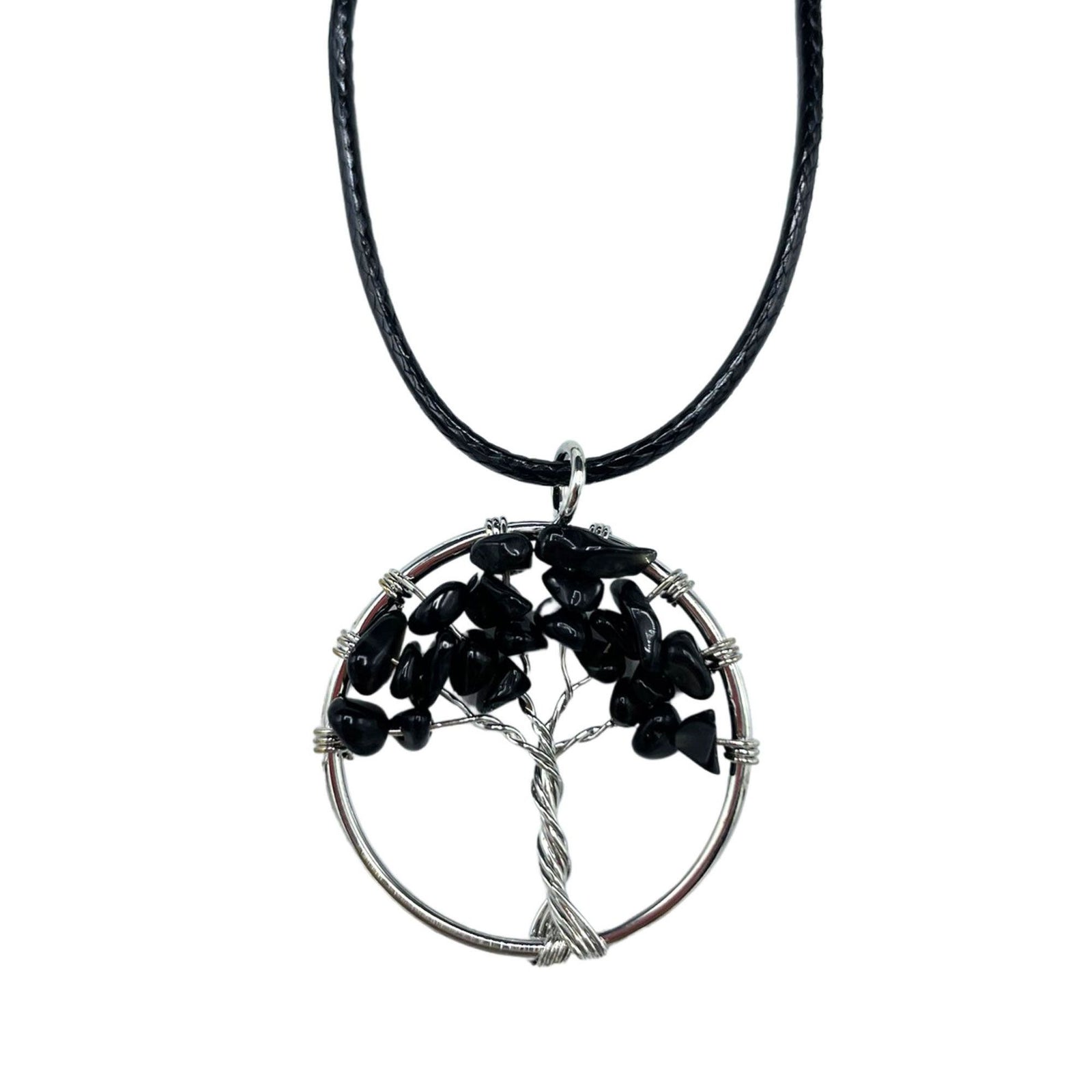 Tree of Life Pendant - Black Agate product image
