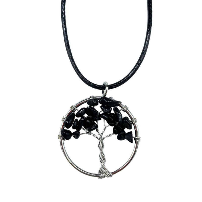 Tree of Life Pendant - Black Agate product image