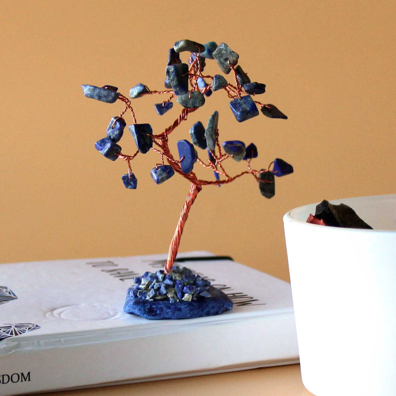 Gemstone Tree - Sodalite on Blue Agate Base (35 stones) product image