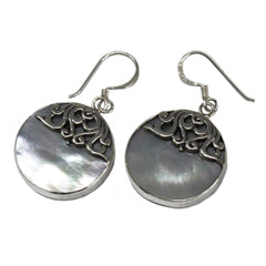 Shell & Silver Earrings - Classic Disc - MOP product image 3