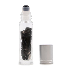 Gemstone Essential Oil Roller Bottle - Black Tourmaline - Silver Cap product image