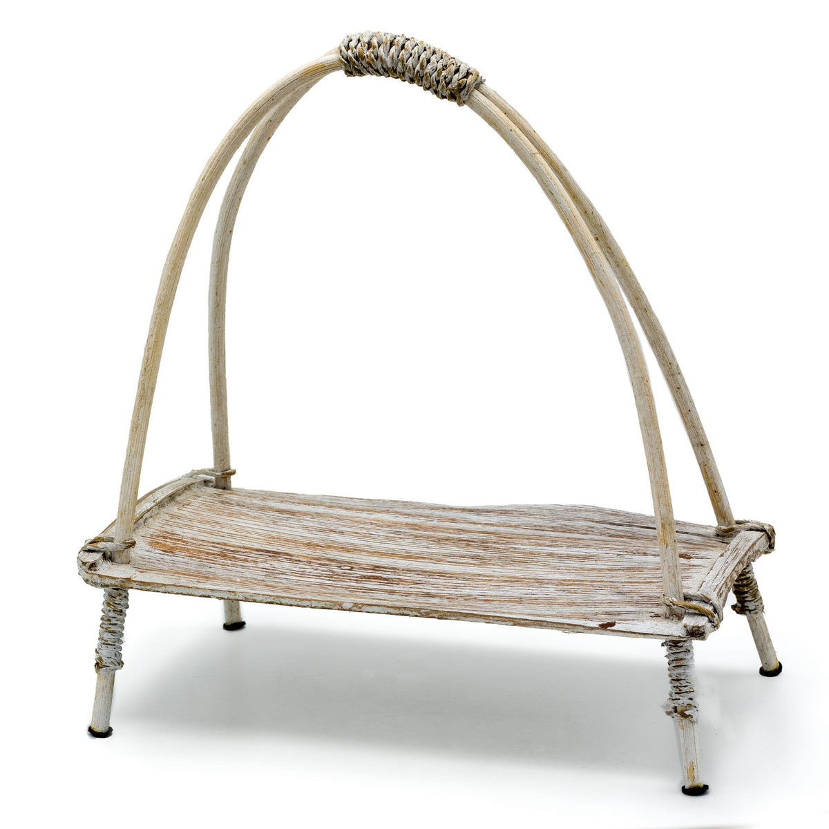 Coconut Leaf Tea Stand - Whitewash product image 3