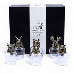 Gift Set of 6 Glasses (100ml) - Wild Forest Creatures - Antique Bronze product image