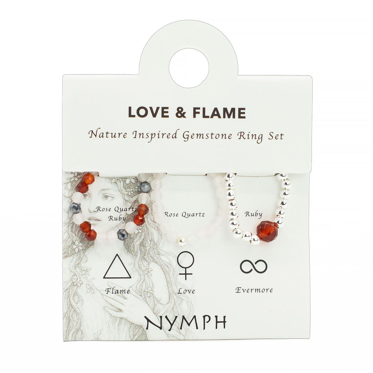 Nymph Spirit Gemstone Ring Set - Love & Flame product image 2