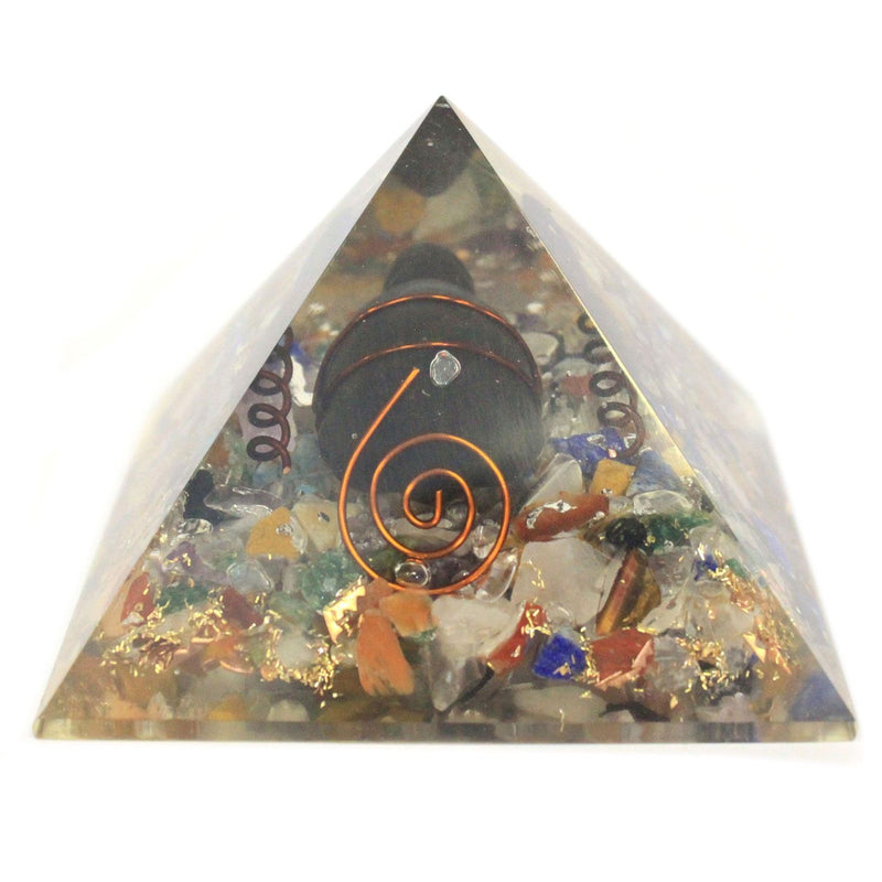 Med Orgonite Pyramid 60mm Gemchips, Copper, Turtle product image