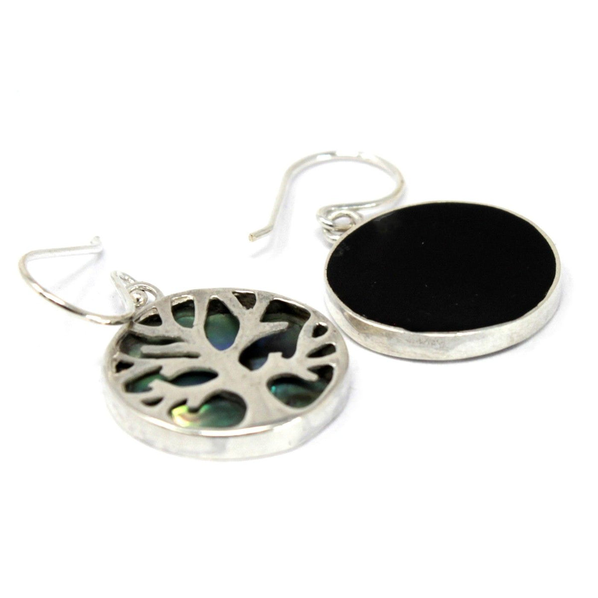 Tree of Life Silver Earrings 15mm - Abalone product image 2
