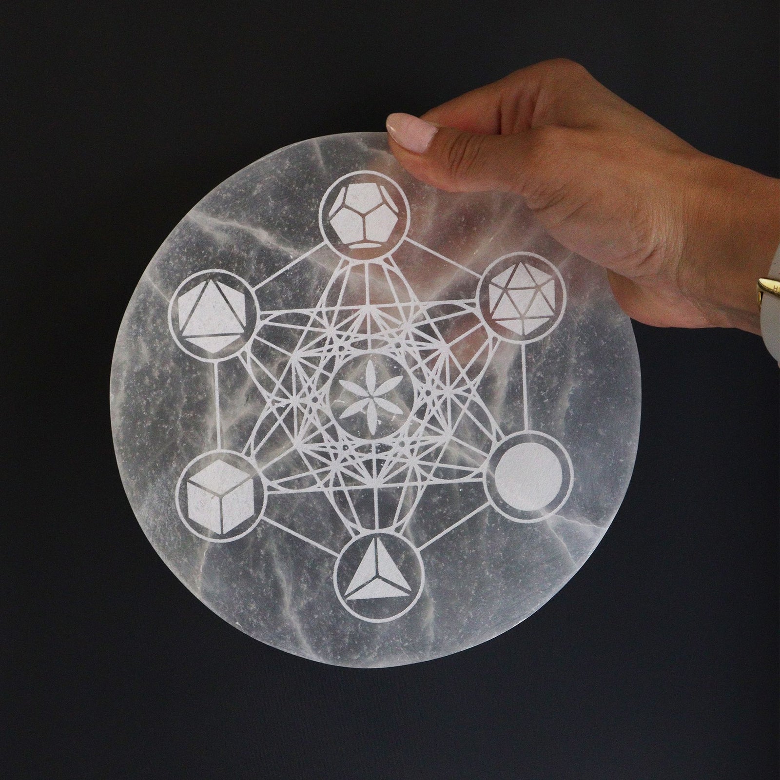 Large Charging Plate 18cm - Sacred Geometry product image