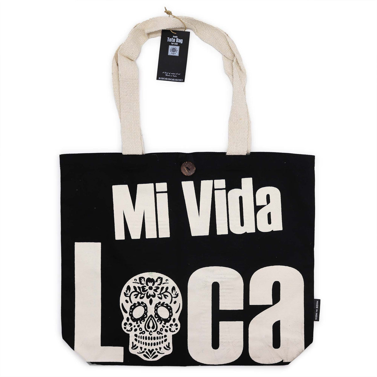 Iconic Classic Tote Bag - Mi Vida Loca - Black Natural 10oz product image