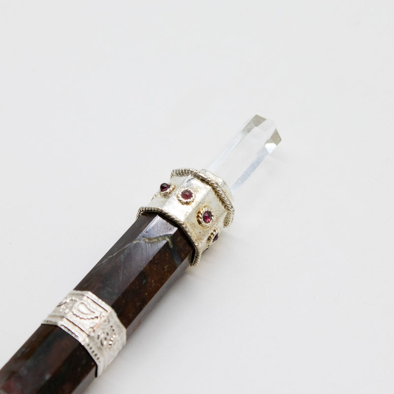 Bloodroot Soverign Wand -Extra Long Fancy Jasper Magic- Crystal Ball top - 26cm product image