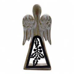 Mango Wood Angel - Whitewash with Iron Decor Cut Out product image 6