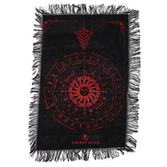 Ancient Witch Pendulum Divination Cloth - Sun Face - Black & Blood Red product image
