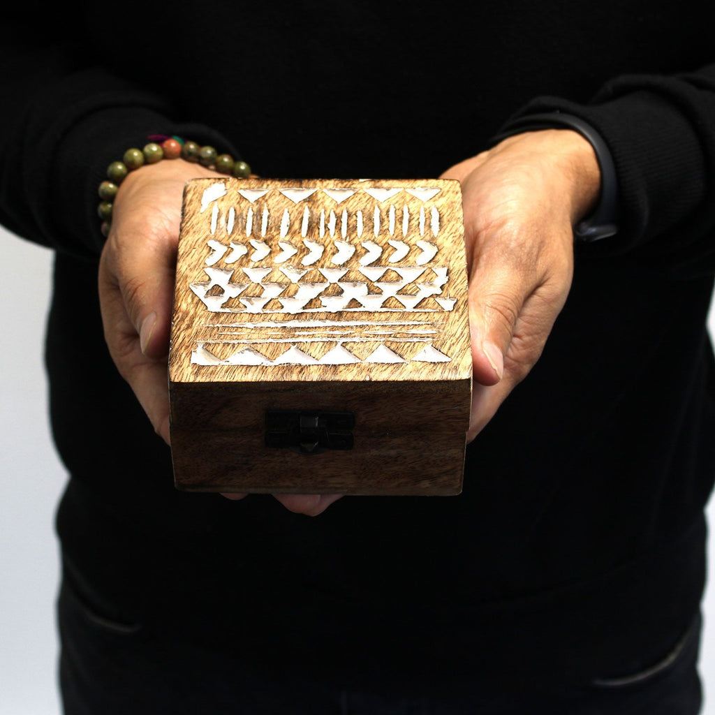 White Washed Wooden Box - 6x4 Slavic Design product image 2