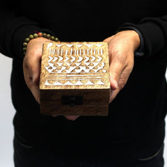 White Washed Wooden Box - 6x4 Slavic Design product image 2