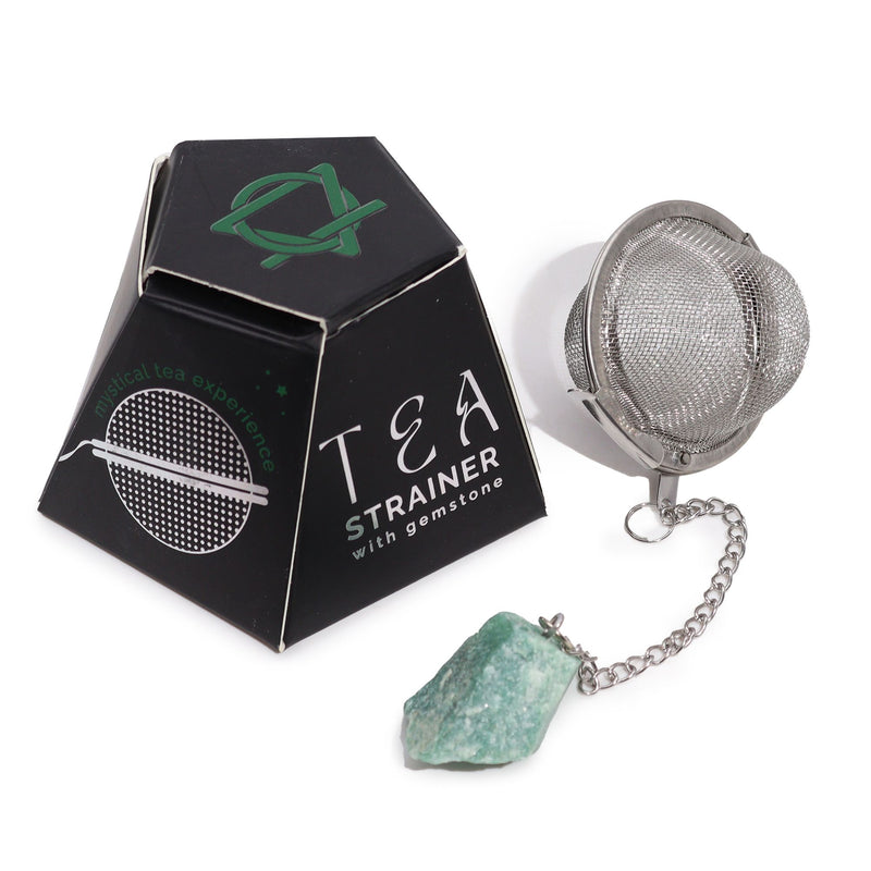 Raw Crystal Gemstone Tea Strainer - Green Aventurine product image
