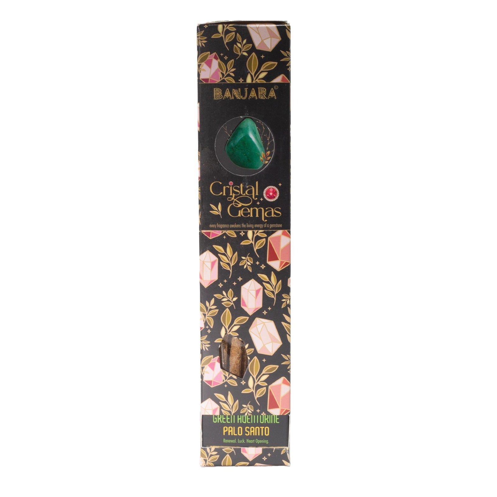 Banjara Cristal Gemas Incense Sticks - Green Aventurine Palo Santo