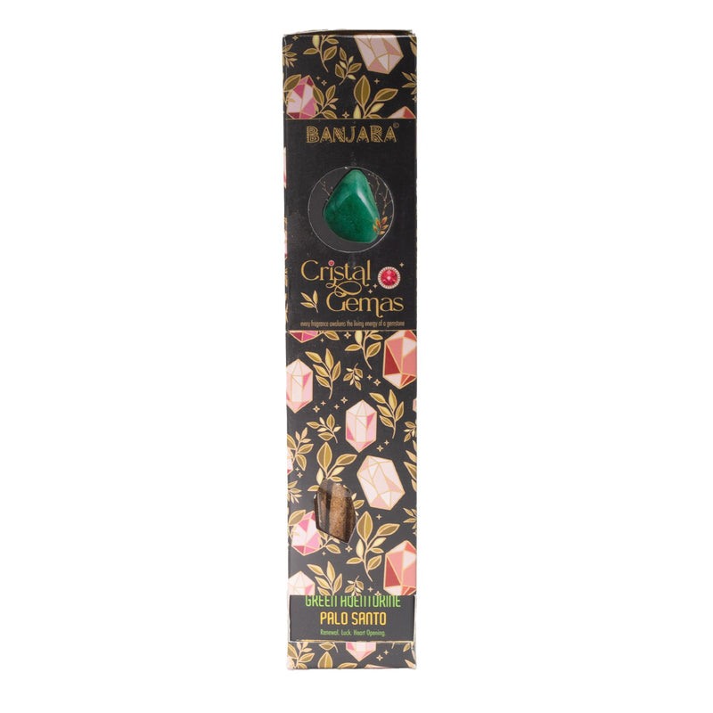 Banjara Cristal Gemas Incense Sticks - Green Aventurine Palo Santo