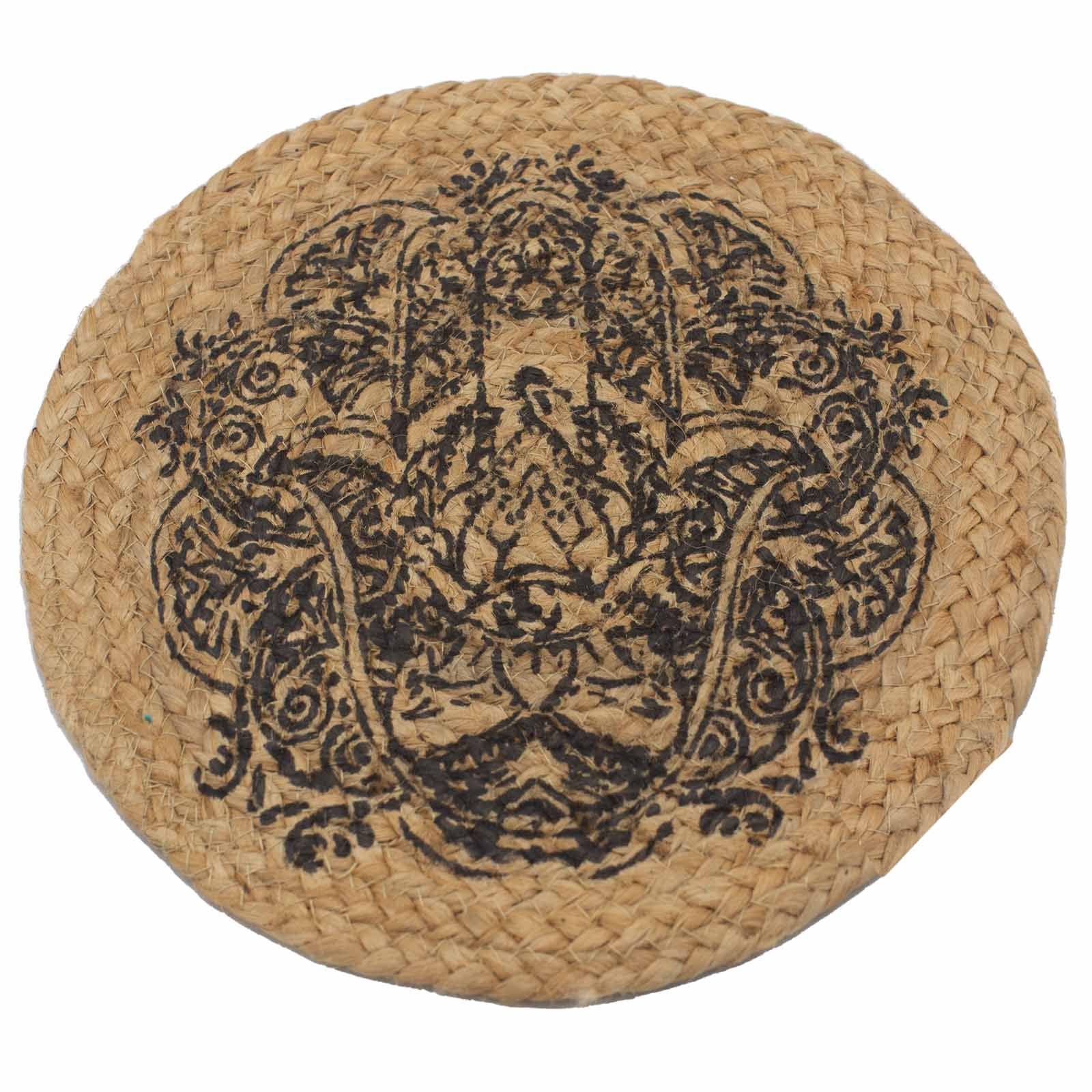 Natural Place Mat - Jute - Hamsa Print product image