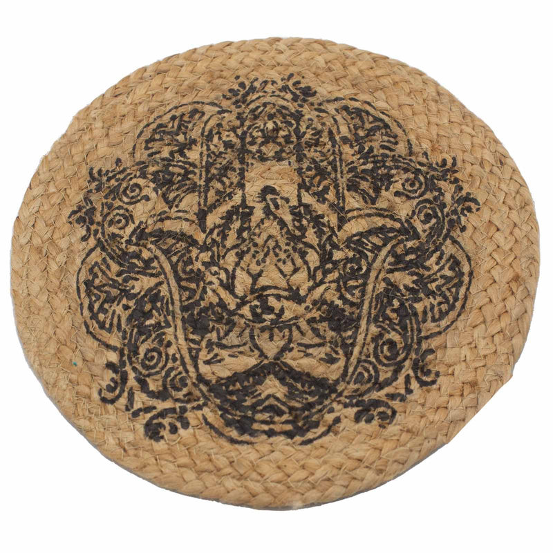 Natural Place Mat - Jute - Hamsa Print product image